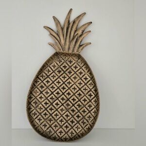 Vintage Brass Pineapple Trinket Dish | Hollywood Regency Gold Catchall Decor